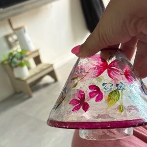 Floral Glass Cone Vase